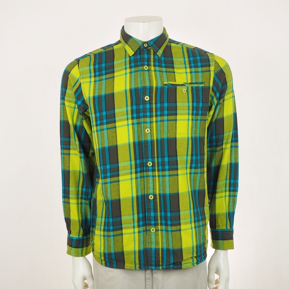 The North Face Arroyo Flannel Button Down Shirt Mens Medium Green Plaid Blend